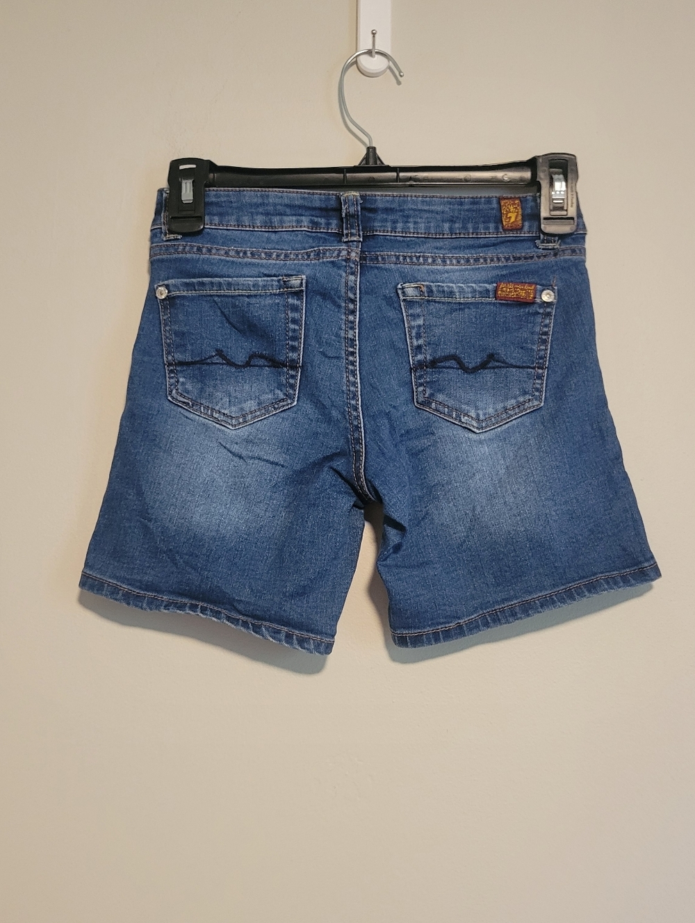 7 For All Mankind Indigo Blue Denim Shorts Girls Size 10 - Picture 2 of 4